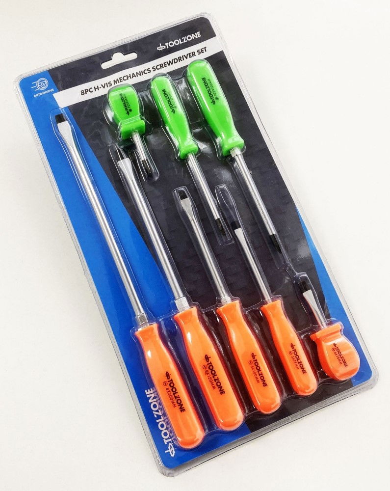 SCREWDRIVER SET MECHANICS CRV HI VIS 8PC - TOOLZONE KDPSD220 thumbnail 2