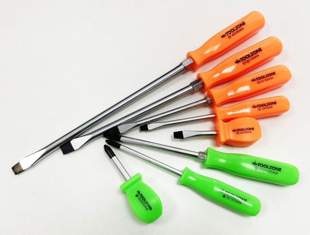 SCREWDRIVER SET MECHANICS CRV HI VIS 8PC - TOOLZONE KDPSD220 thumbnail 3