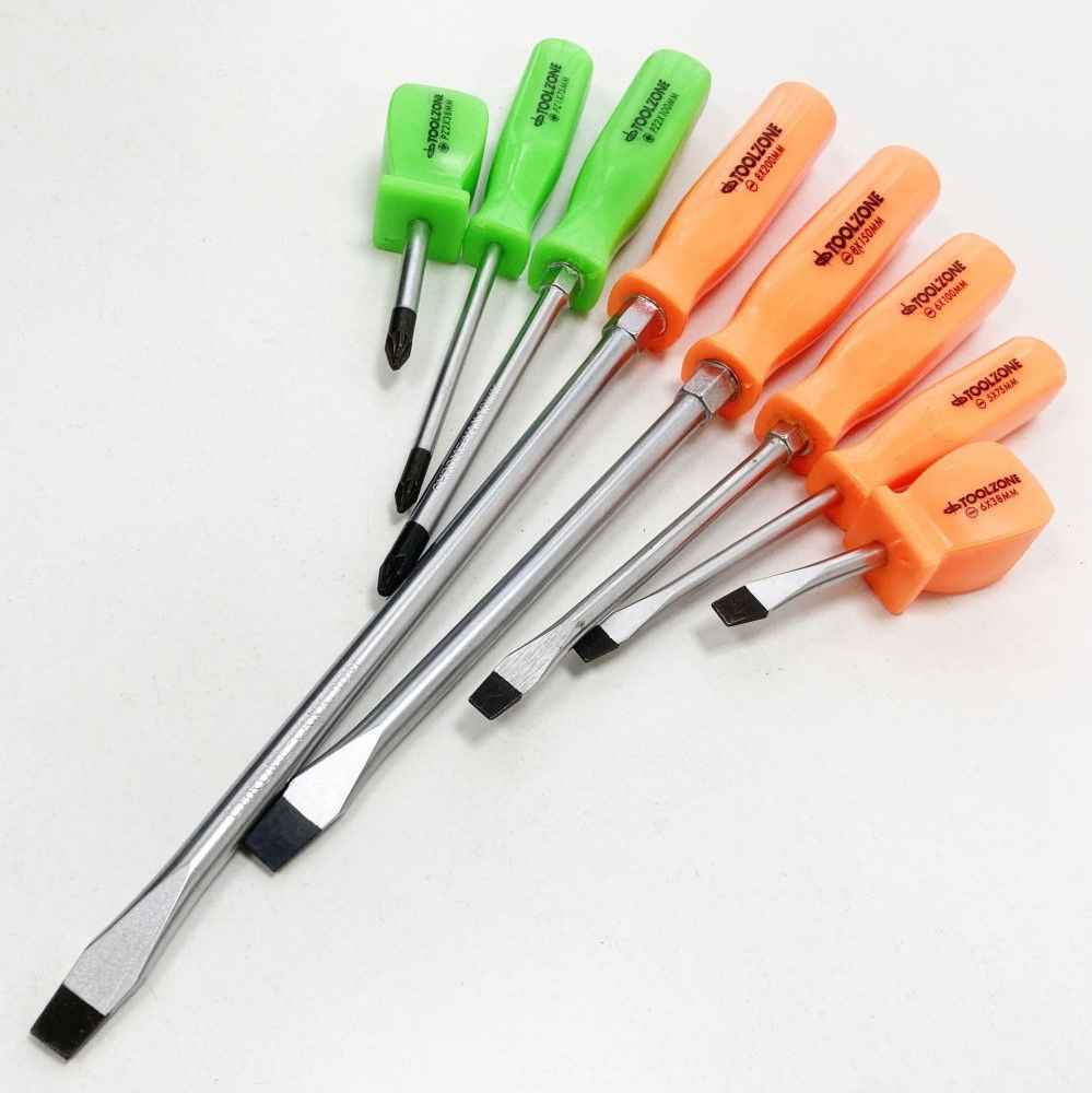 SCREWDRIVER SET MECHANICS CRV HI VIS 8PC - TOOLZONE KDPSD220 thumbnail 4