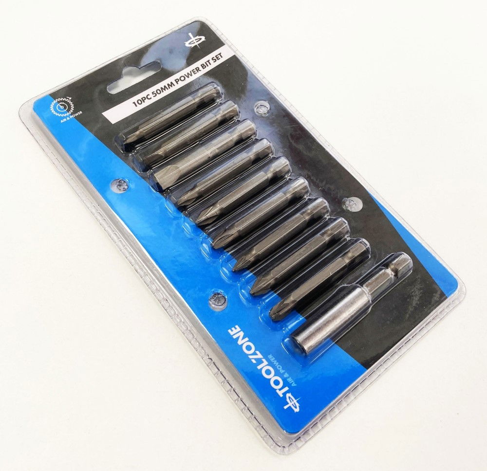 POWER BIT SET CRV SINGLE ENDED 10PC SLOT 4-8mm PH 1-3 PZ 1-3 - TOOLZONE KDPSD233 thumbnail 2