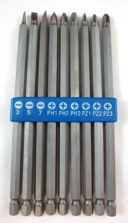 POWER BIT SET CRV 9PC 150mm SLOT 3-7mm PHILLIPS 1-3 POZI 1-3 - TOOLZONE KDPSD235 thumbnail 2