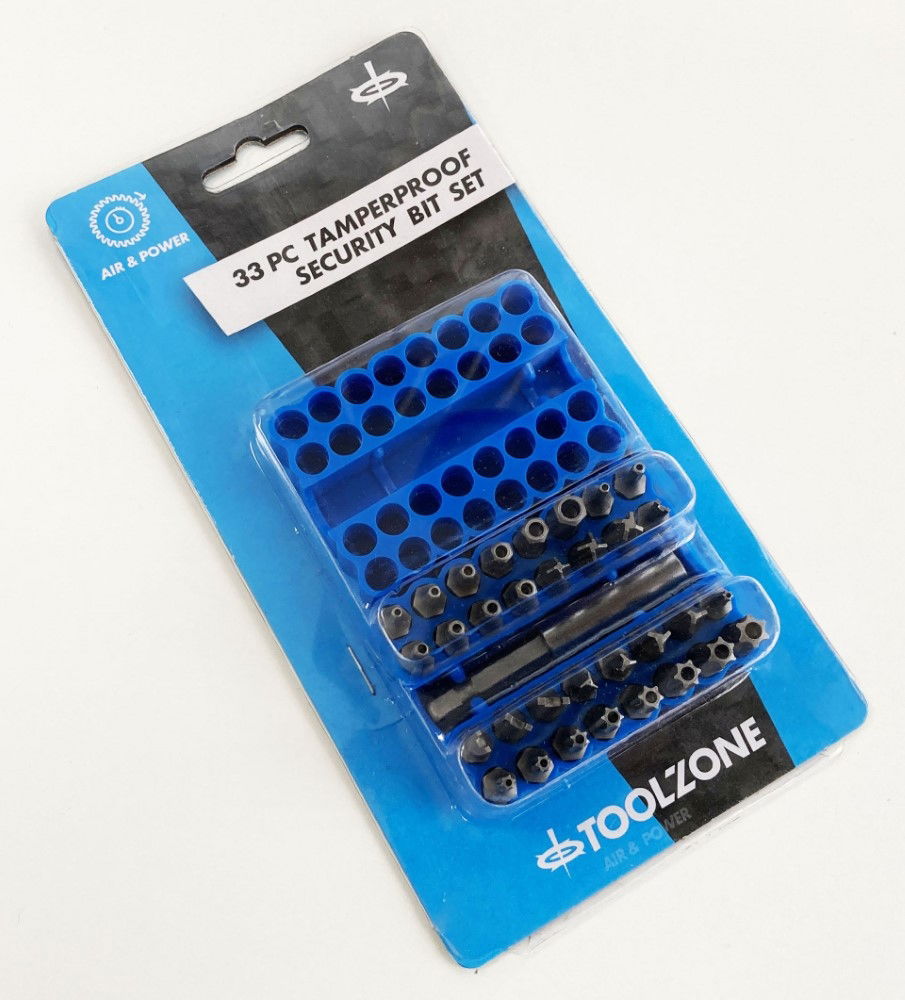 SECURITY BIT SET CRV 33PC WITH HOLDER STAR T8-T40 HEX 2-6mm IMPERIAL SPANNER TRI-WING TORQ - TOOLZONE KDPSD237 thumbnail 2