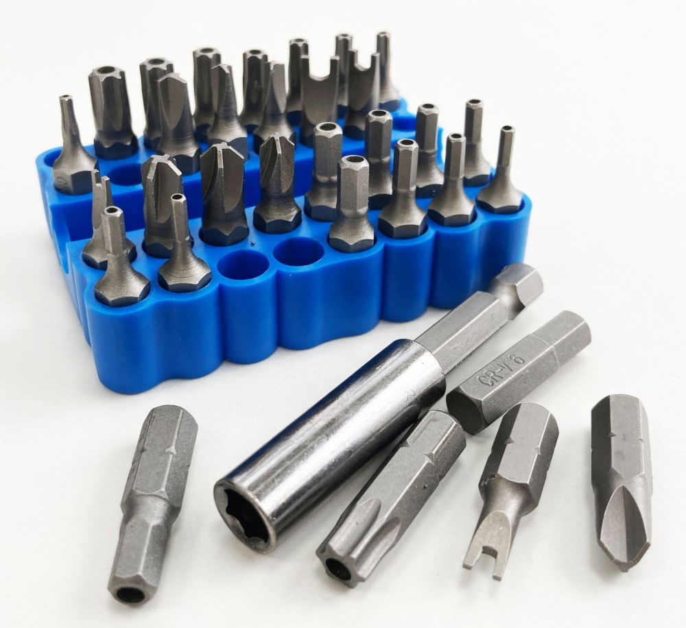 SECURITY BIT SET CRV 33PC WITH HOLDER STAR T8-T40 HEX 2-6mm IMPERIAL SPANNER TRI-WING TORQ - TOOLZONE KDPSD237 thumbnail 4
