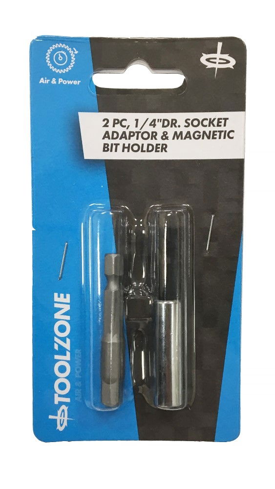 MAGNETIC BIT HOLDER AND ADAPTOR 2PC 1/4 DRIVE 50mm 60mm - TOOLZONE KDPSD240 thumbnail 5