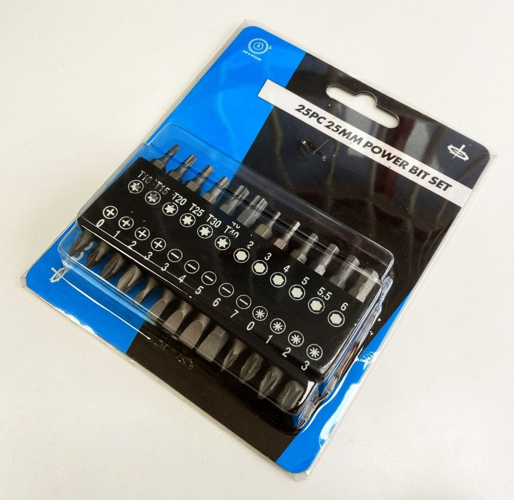 POWER BIT SET 25PC 25mm STAR T10-T40 HEX H2-H6 PH0-PH3 PZ0-PZ3 3-7mm - TOOLZONE KDPSD245 thumbnail 3