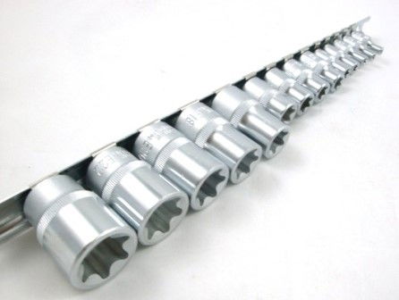 FEMALE STAR SOCKET SET 14PC CRV 1/4 3/8 1/2 DRIVE E4-E24 - TOOLZONE KDPSD279 image 1