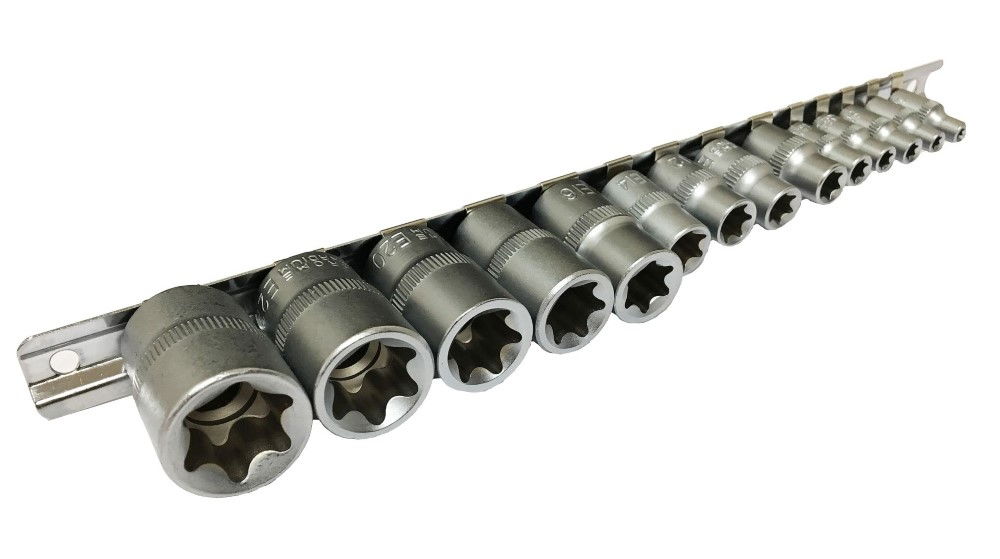 FEMALE STAR SOCKET SET 14PC CRV 1/4 3/8 1/2 DRIVE E4-E24 - TOOLZONE KDPSD279 thumbnail 4