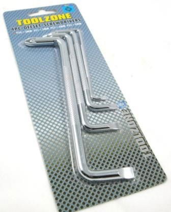 OFFSET SCREWDRIVER SET 4PC PZ0-PZ3 - TOOLZONE KDPSD300 thumbnail 3