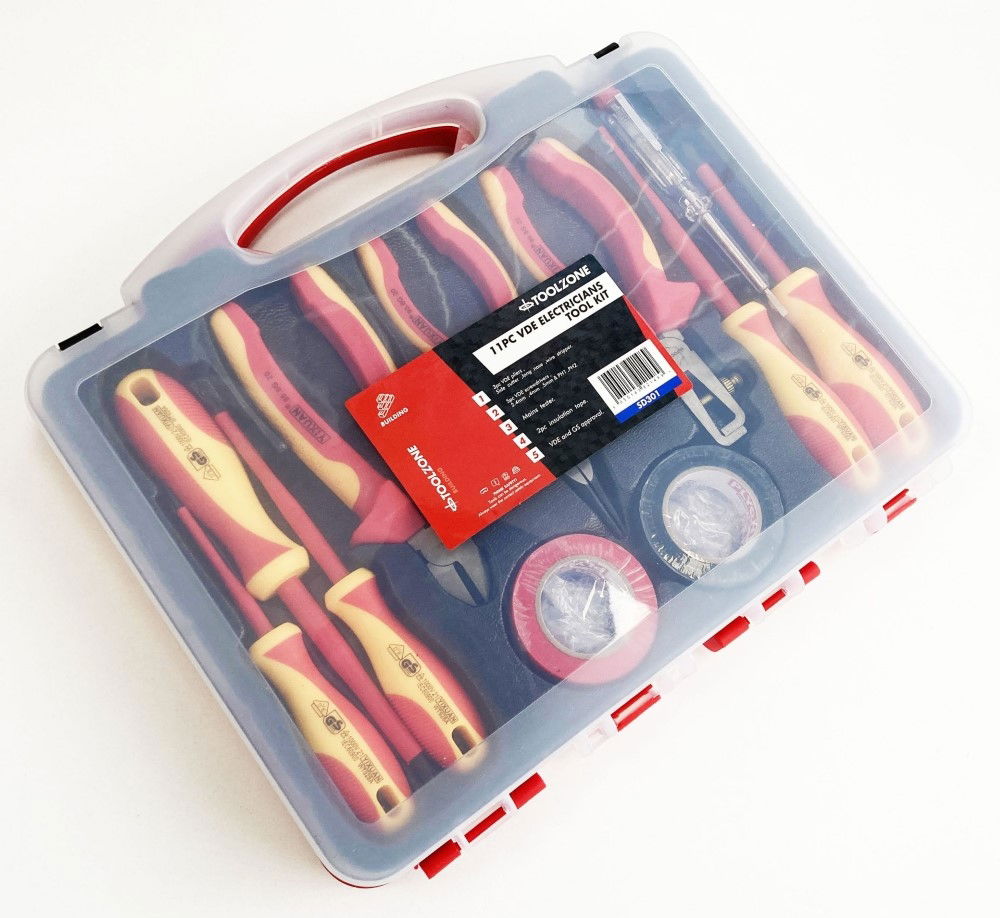 VDE ELECTRICIANS TOOL KIT 11PC - TOOLZONE KDPSD301 thumbnail 2