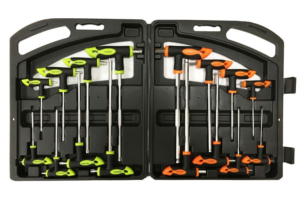 T HANDLE HEX AND STAR SCREWDRIVER SET 16PC CRV - TOOLZONE KDPSD305 thumbnail 5