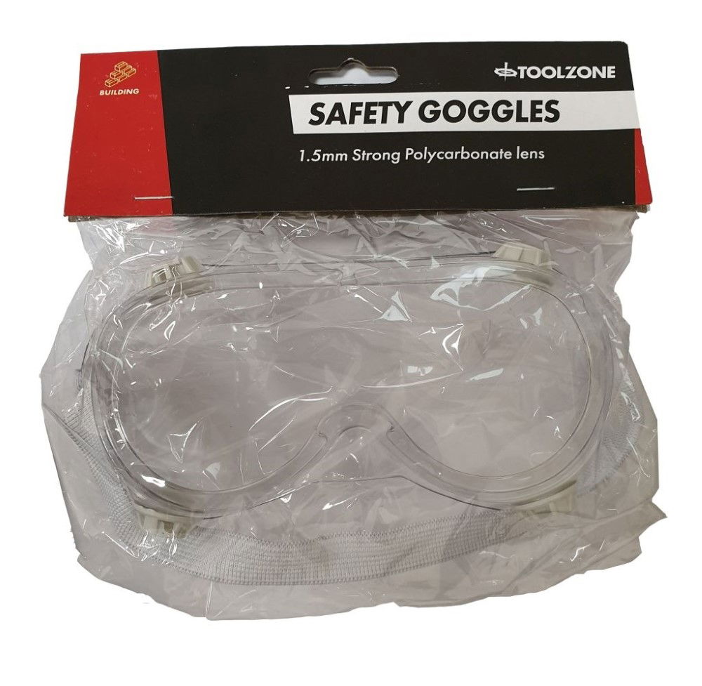 SAFETY GOGGLE CLEAR LENS 1.5mm FOUR AIR VENTS - TOOLZONE KDPSF010 thumbnail 4