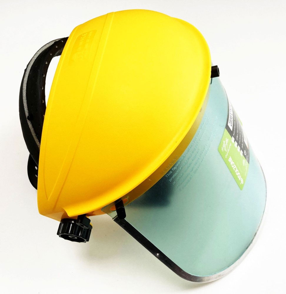 YELLOW CLEAR SAFETY VISOR ADJUSTABLE HEAD BAND EN166 EN1731 - TOOLZONE KDPSF013 thumbnail 3