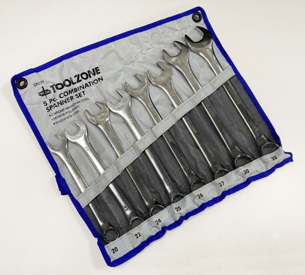 JUMBO SPANNERS SET 8PC 20-32mm CHROME VANADIUM - TOOLZONE KDPSP007 thumbnail 7