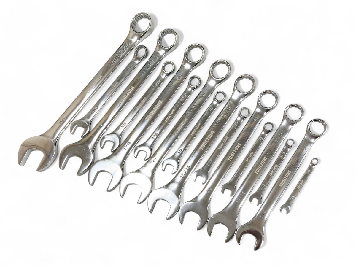COMBINATION SPANNER SET 16PC AF CHROME VANADIUM POLISHED - TOOLZONE KDPSP010 thumbnail 4