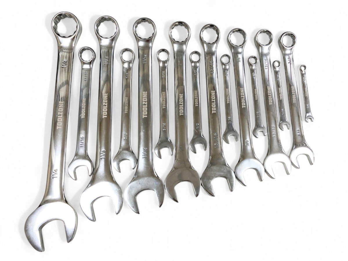 COMBINATION SPANNER SET 16PC AF CHROME VANADIUM POLISHED - TOOLZONE KDPSP010 thumbnail 6