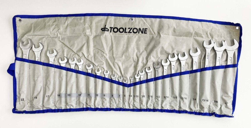 COMBINATION SPANNER SET 24PC METRIC/AF DROP FORGED CHROME PLATED - TOOLZONE KDPSP011 thumbnail 2