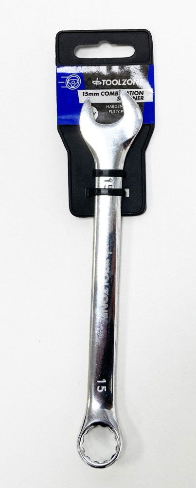 COMBINATION SPANNER 15mm CHROME VANADIUM POLISHED - TOOLZONE KDPSP018 thumbnail 3