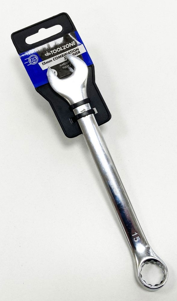 COMBINATION SPANNER 15mm CHROME VANADIUM POLISHED - TOOLZONE KDPSP018 thumbnail 4