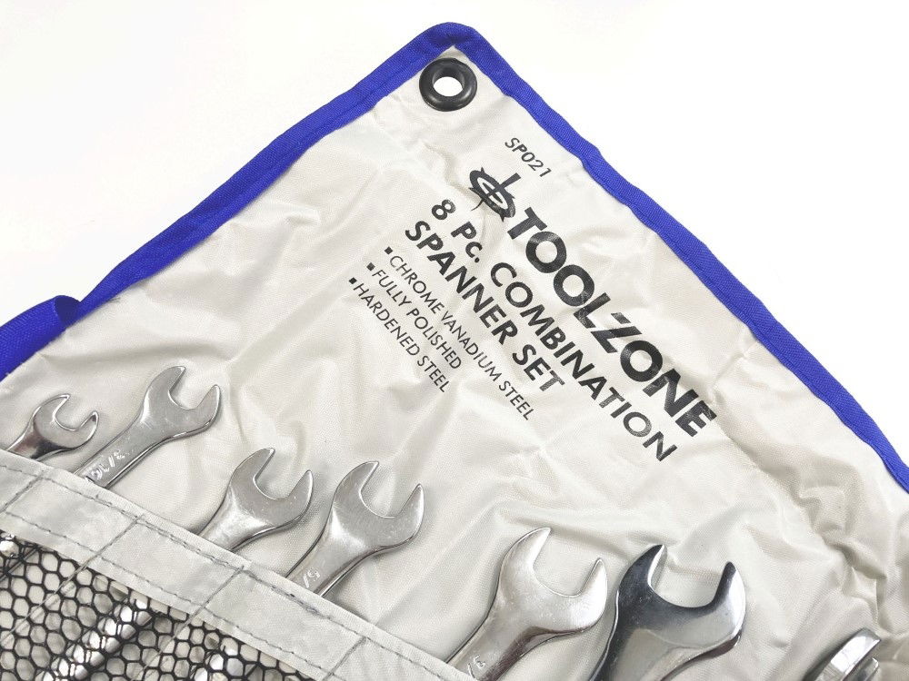 COMBINATION SPANNER SET 8PC WHITWORTH CHROME VANADIUM POLISHED - TOOLZONE KDPSP021 thumbnail 5
