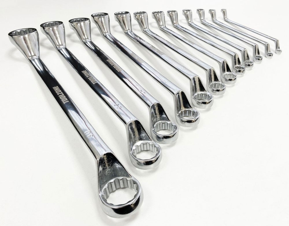 OFFSET RING SPANNER SET 12PC 6x7mm TO 30x32mm CHROME VANADIUM POLISHED - TOOLZONE KDPSP024 thumbnail 4