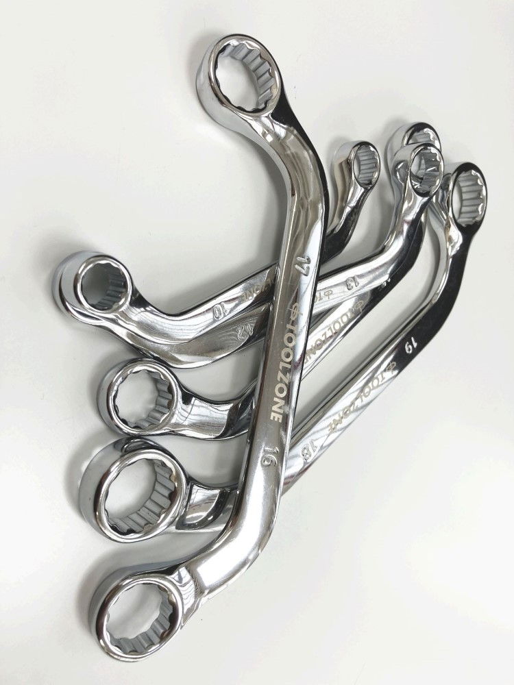HALF MOON SPANNER SET 5PC 10x11mm TO 18x19mm CHROME VANADIUM SATIN - TOOLZONE KDPSP036 thumbnail 6