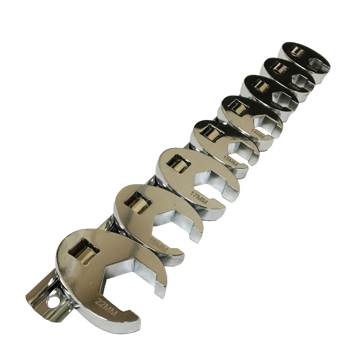 CROWSFOOT SPANNER SET 8PC 3/8 DRIVE 10mm TO 22mm POLISHED - TOOLZONE KDPSP039 thumbnail 2
