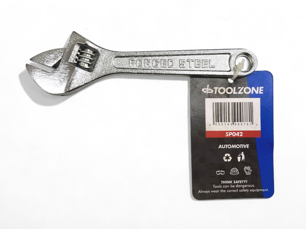 ADJUSTABLE SPANNER 6 MAX JAW 20mm DROP FORGED CHROME PLATED - TOOLZONE KDPSP042 thumbnail 3