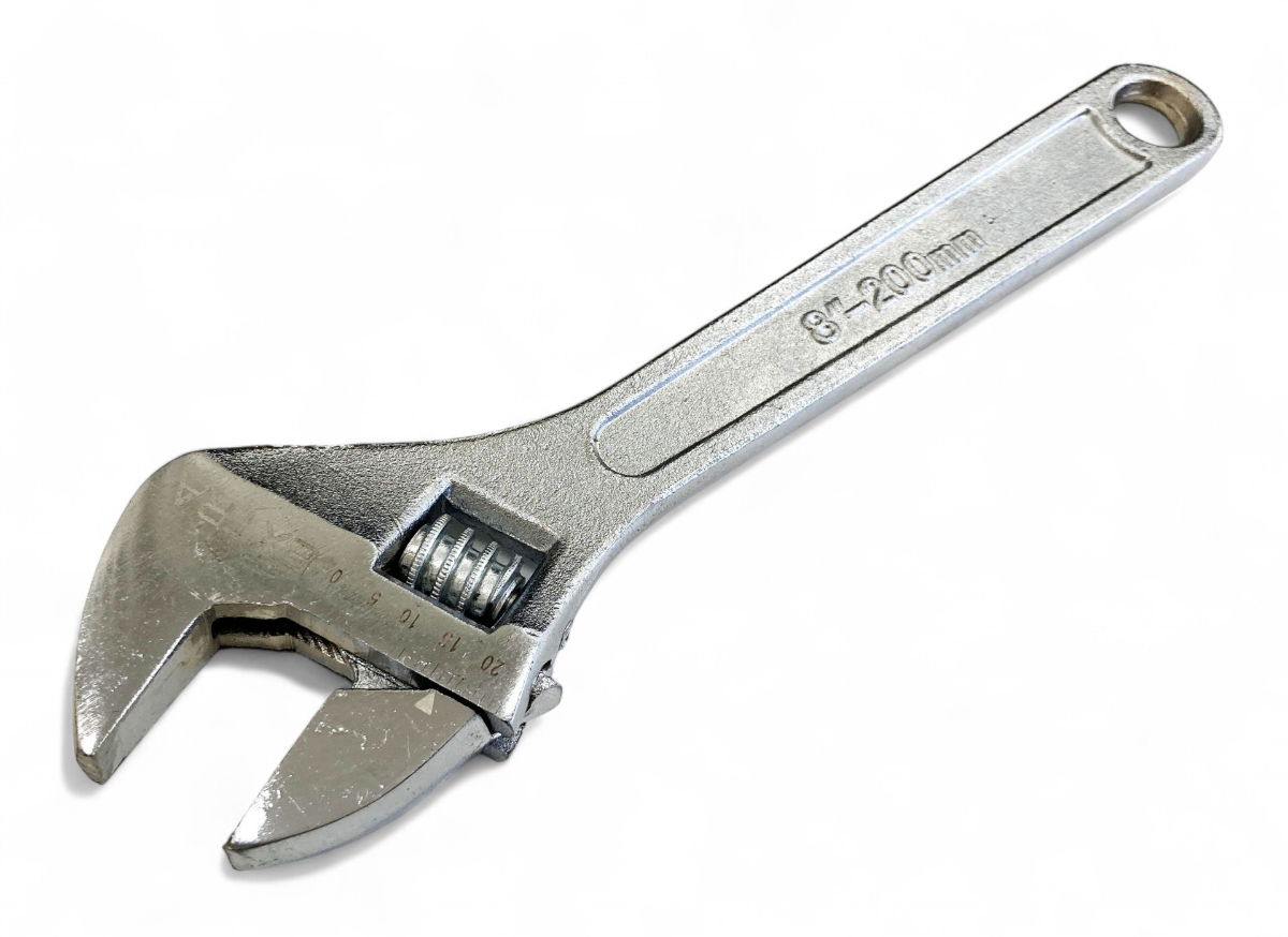 ADJUSTABLE SPANNER 8 MAX JAW 25mm DROP FORGED CHROME PLATED - TOOLZONE KDPSP043 image 1