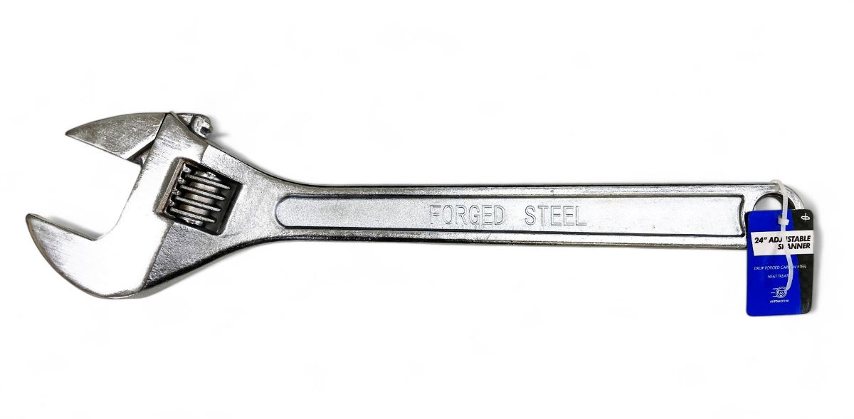 ADJUSTABLE SPANNER 24 MAX JAW 58mm DROP FORGED CHROME PLATED - TOOLZONE KDPSP048 thumbnail 4