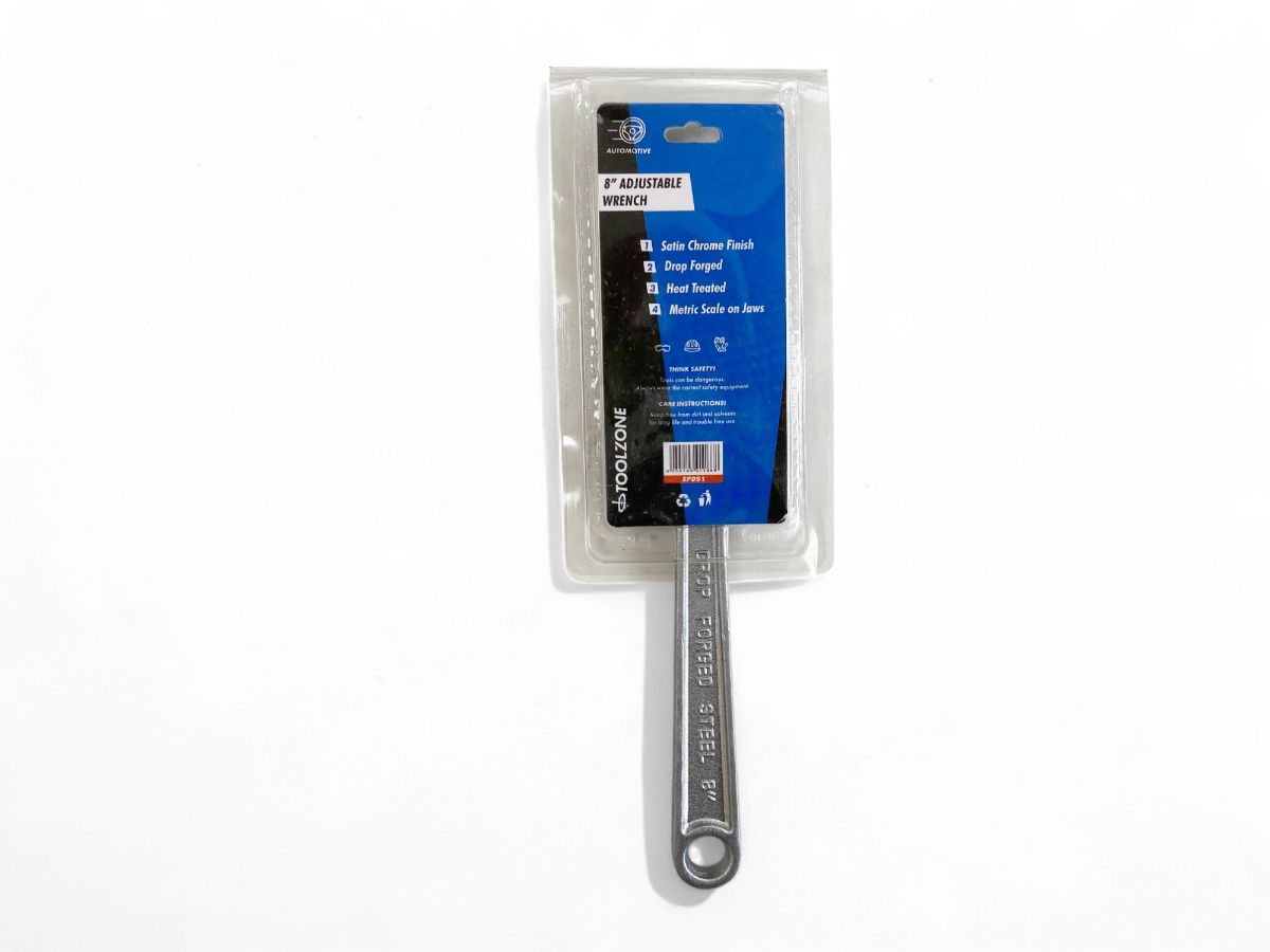 ADJUSTABLE SPANNER 8 MAX JAW 25mm DROP FORGED SATIN FINISH - TOOLZONE KDPSP051 thumbnail 7