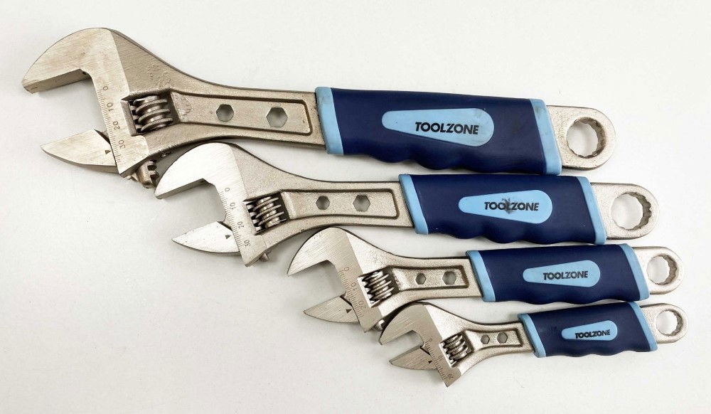 ADJUSTABLE SPANNER SET 4PC 6 8 10 12 SOFT GRIP HANDLES - TOOLZONE KDPSP055 thumbnail 5