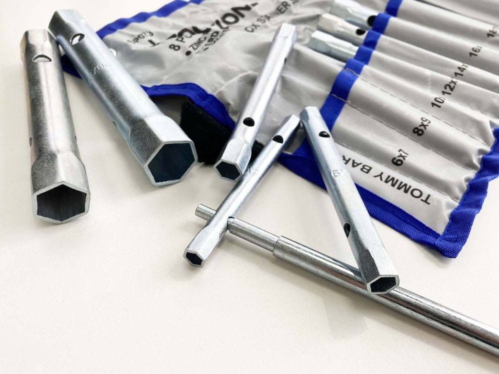 TUBULAR BOX SPANNER SET 8PC 6x7 TO 20x22mm WITH TOMMY BAR - TOOLZONE KDPSP073 thumbnail 2