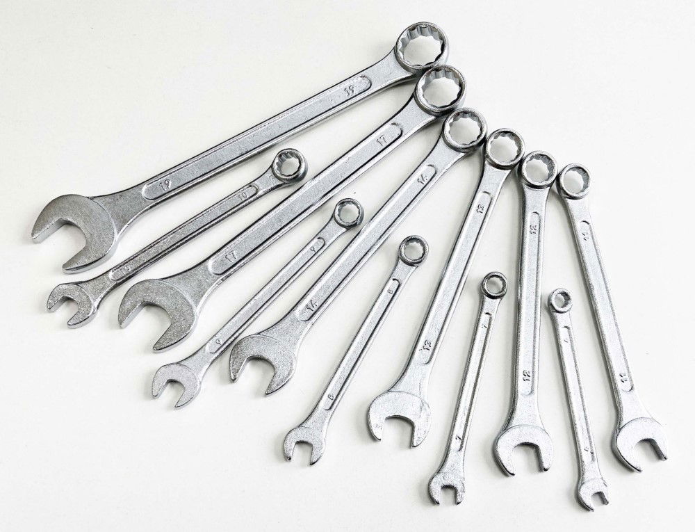 COMBINATION SPANNER SET 11PC 6 TO 19mm DROP FORGED CHROME PLATED - TOOLZONE KDPSP079 thumbnail 4