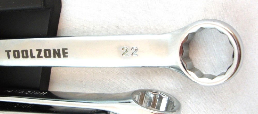 COMBINATION SPANNER SET 12PC 6 TO 22mm POLISHED CHROME VANADIUM - TOOLZONE KDPSP110 thumbnail 2