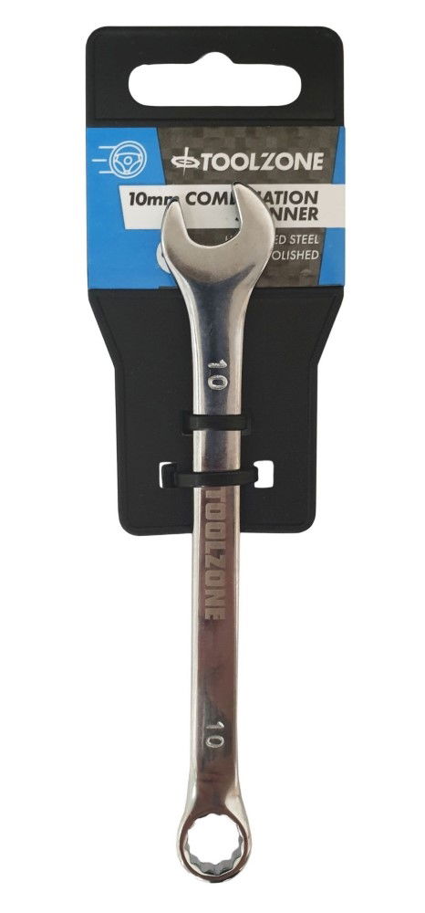 COMBINATION SPANNER 10mm POLISHED CHROME VANADIUM - TOOLZONE KDPSP113 image 1