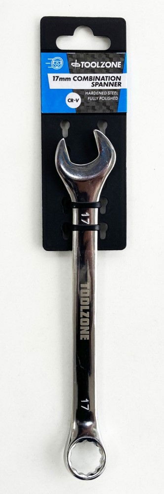 COMBINATION SPANNER 17mm POLISHED CHROME VANADIUM - TOOLZONE KDPSP115 thumbnail 2