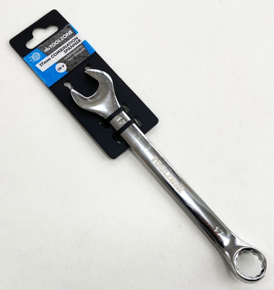 COMBINATION SPANNER 17mm POLISHED CHROME VANADIUM - TOOLZONE KDPSP115 thumbnail 3