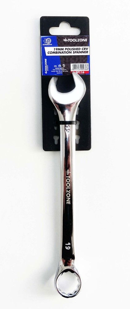 COMBINATION SPANNER 19mm POLISHED CHROME VANADIUM - TOOLZONE KDPSP116 thumbnail 2