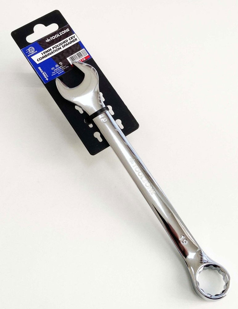 COMBINATION SPANNER 19mm POLISHED CHROME VANADIUM - TOOLZONE KDPSP116 thumbnail 3