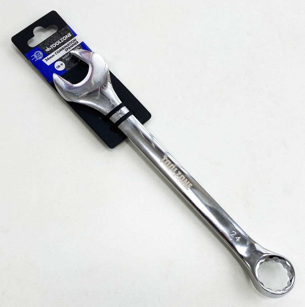 COMBINATION SPANNER 24mm POLISHED CHROME VANADIUM - TOOLZONE KDPSP117 thumbnail 3