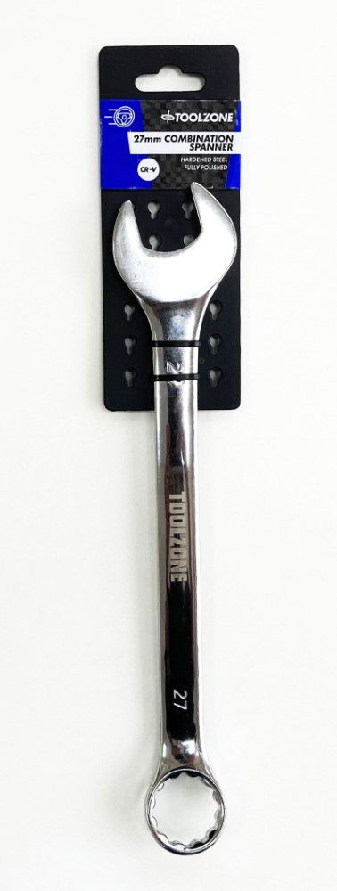 COMBINATION SPANNER 27mm POLISHED CHROME VANADIUM - TOOLZONE KDPSP118 thumbnail 2