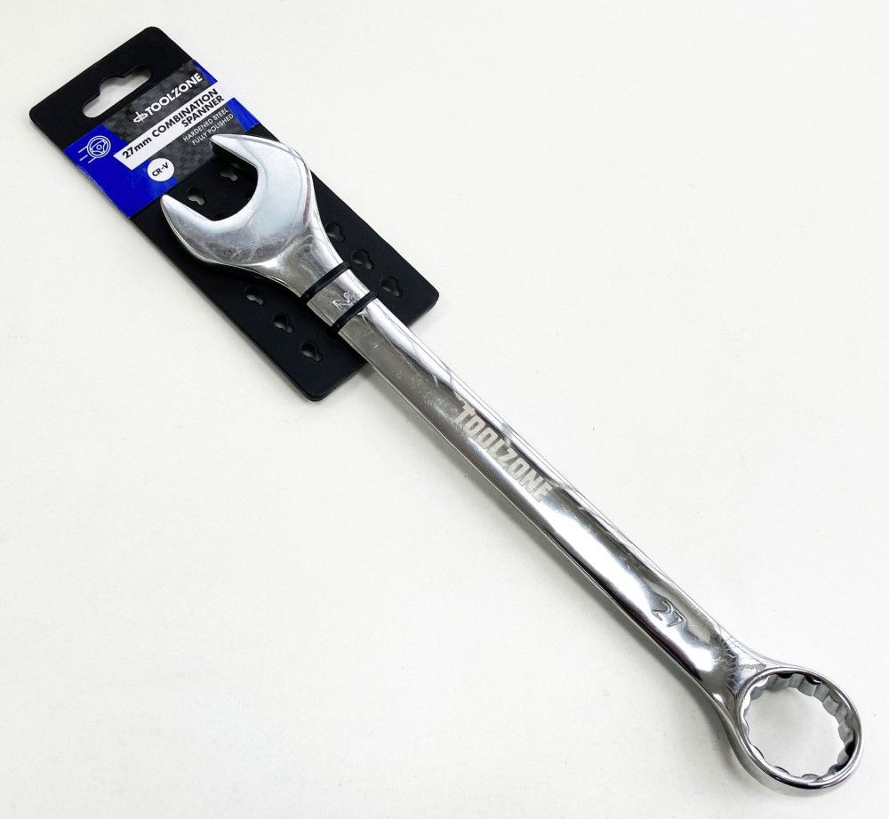 COMBINATION SPANNER 27mm POLISHED CHROME VANADIUM - TOOLZONE KDPSP118 thumbnail 3