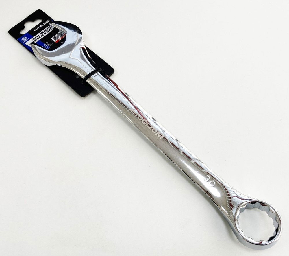 COMBINATION SPANNER 30mm POLISHED CHROME VANADIUM - TOOLZONE KDPSP119 thumbnail 3