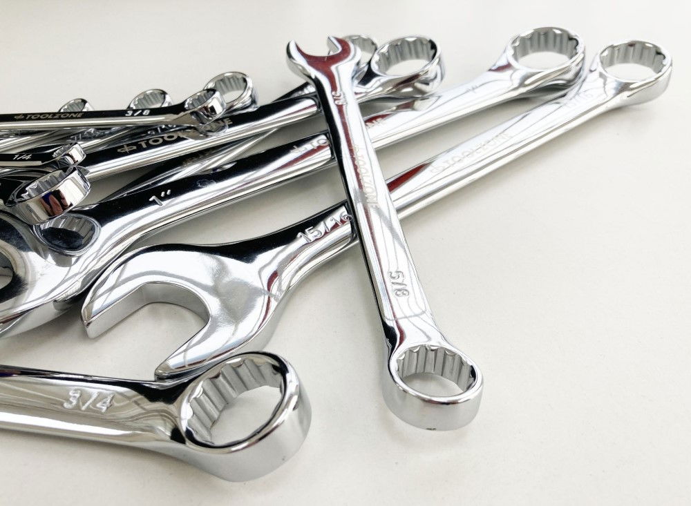 COMBINATION SPANNER SET 12pc AF CHROME VANADIUM SATIN FINISH - TOOLZONE KDPSP126 thumbnail 7