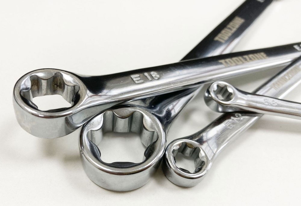 DOUBLE END RING SPANNER SET 4pc STAR CHROME VANADIUM FULLY POLISHED - TOOLZONE KDPSP135 thumbnail 5