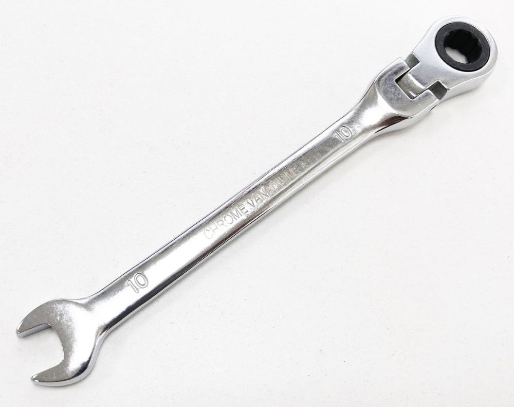 FLEXI RATCHET COMBINATION SPANNER 10mm 72 TEETH MIRROR POLISHED - TOOLZONE KDPSP136 thumbnail 4
