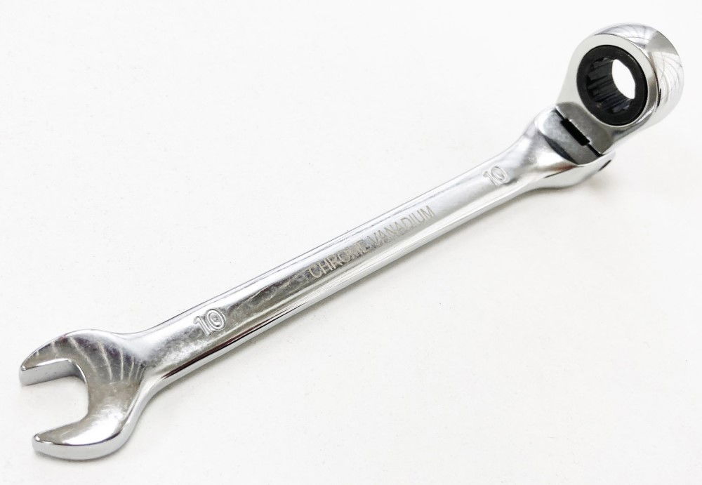 FLEXI RATCHET COMBINATION SPANNER 10mm 72 TEETH MIRROR POLISHED - TOOLZONE KDPSP136 thumbnail 5