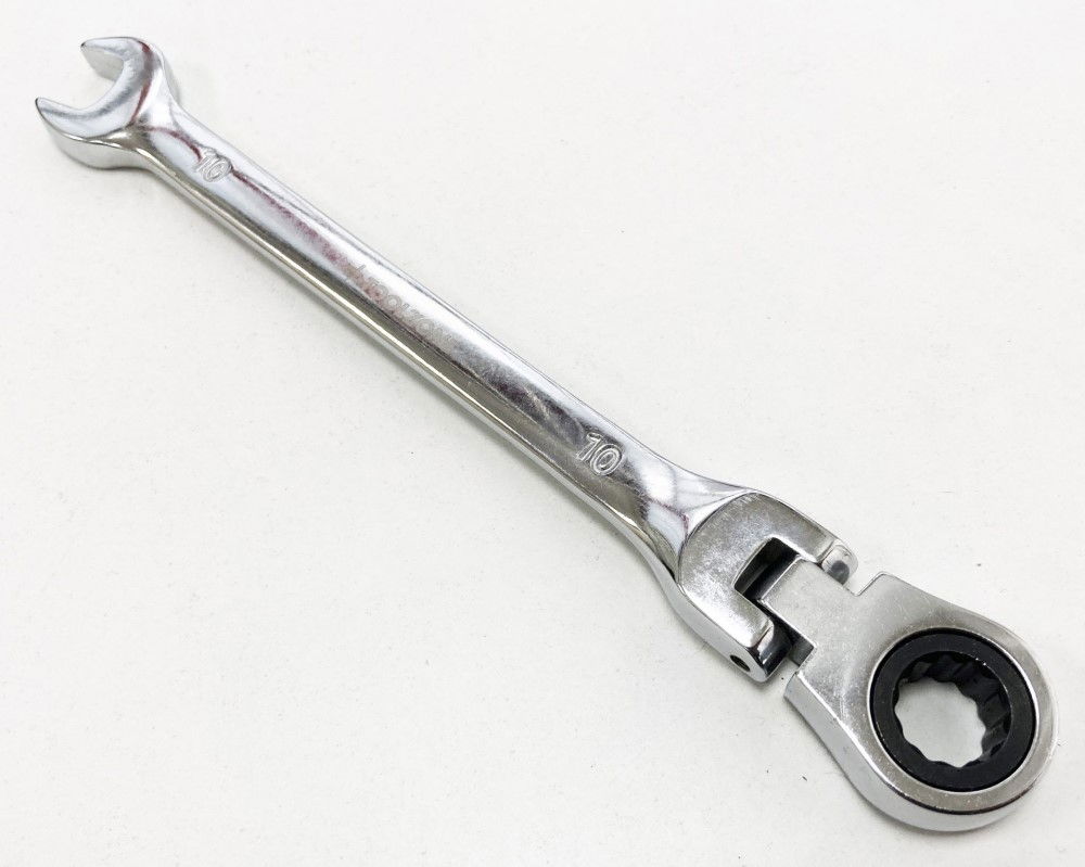 FLEXI RATCHET COMBINATION SPANNER 10mm 72 TEETH MIRROR POLISHED - TOOLZONE KDPSP136 thumbnail 6