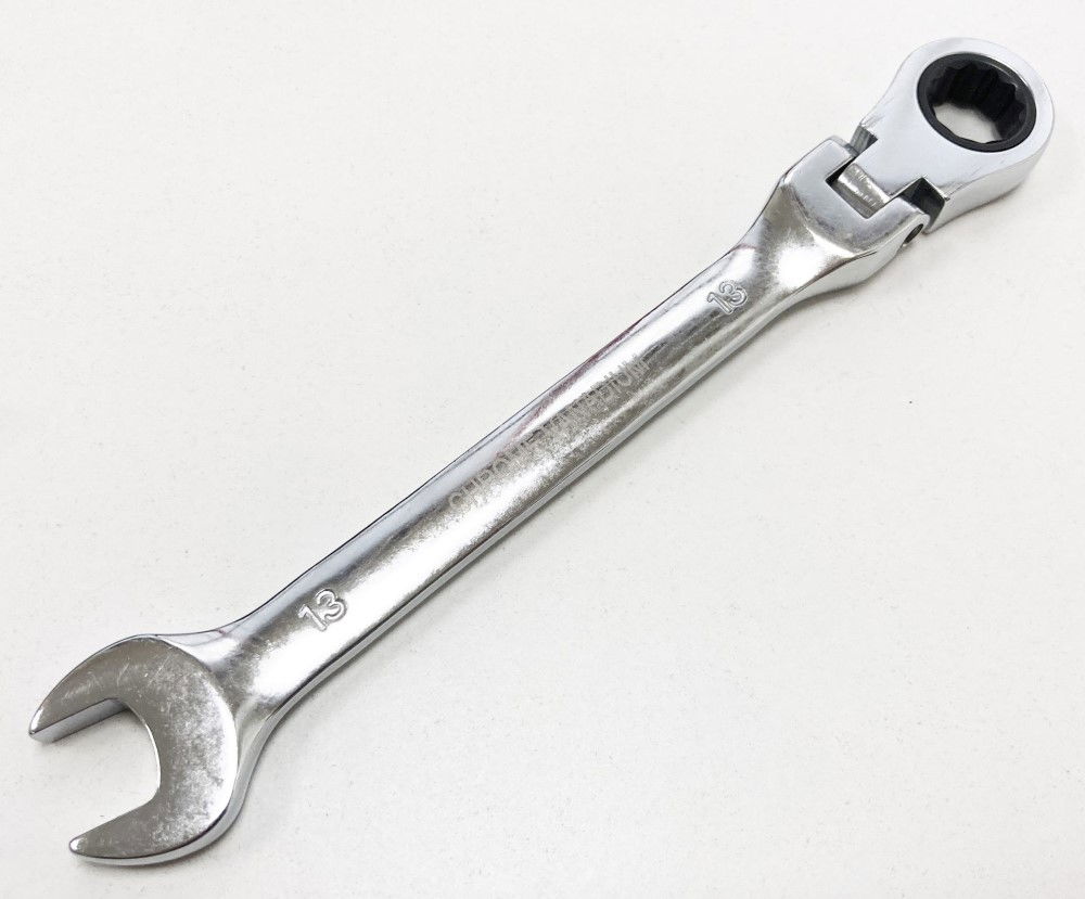 FLEXI RATCHET COMBINATION SPANNER 13mm 72 TEETH MIRROR POLISHED - TOOLZONE KDPSP137 thumbnail 4