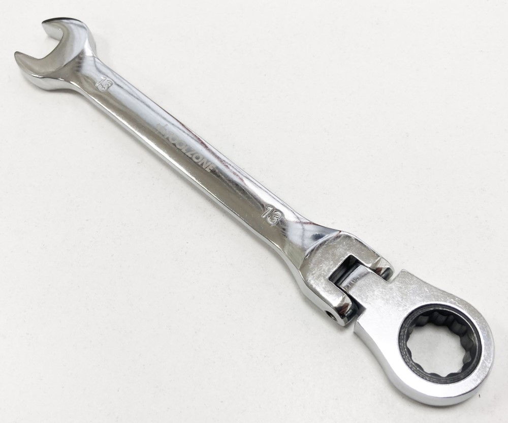 FLEXI RATCHET COMBINATION SPANNER 13mm 72 TEETH MIRROR POLISHED - TOOLZONE KDPSP137 thumbnail 6
